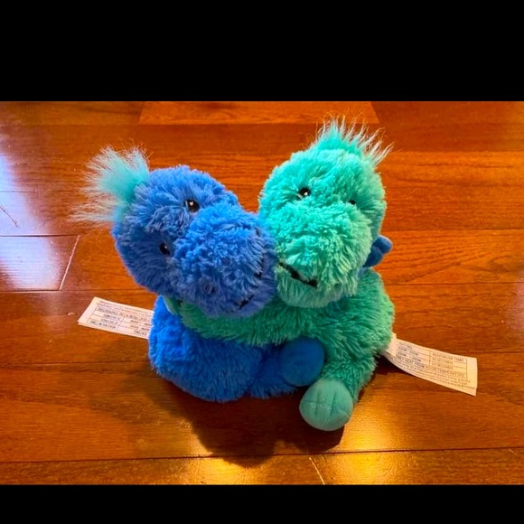 Plush Dinosaur Huggig Warmies Set - Blue and Green - Picture 1 of 7